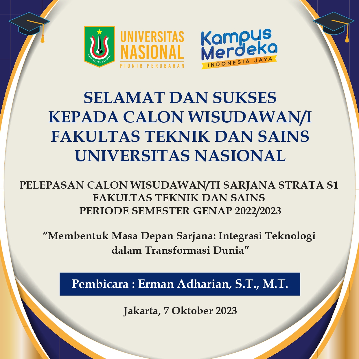 Pelepasan Wisudawan/ti Sarjana Fakultas Teknik dan Sains
